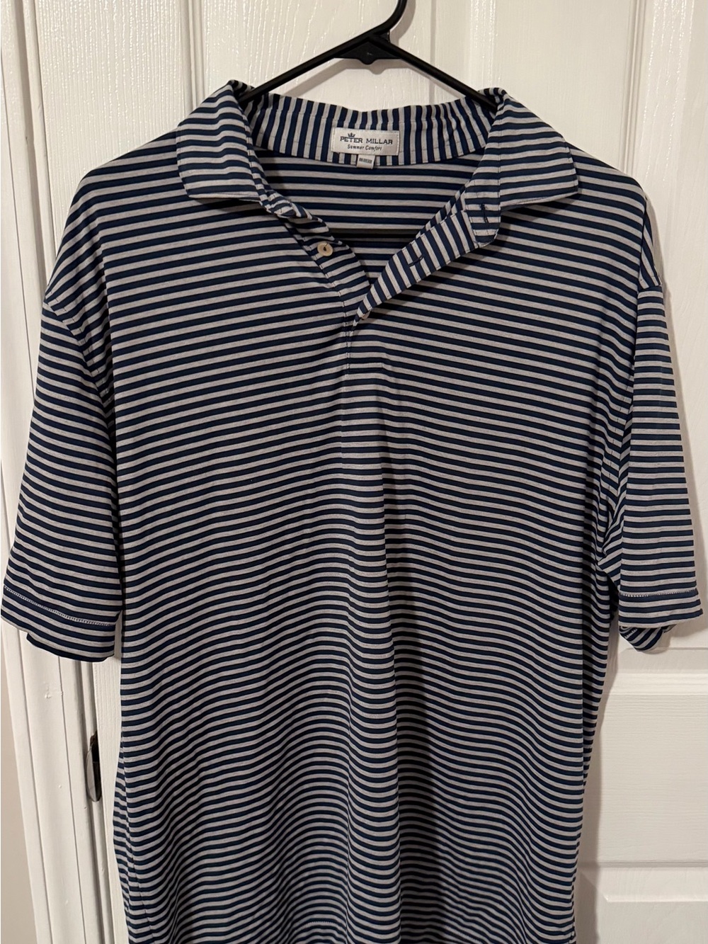 Peter Millar Navy & White Summer Comfort Polo